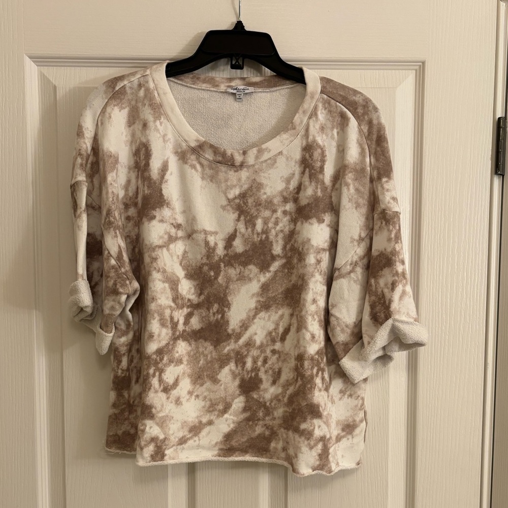 SPLENDID Tie Dyed Pullover Crewneck Short Sleeved Sweater - Picture 2 of 9